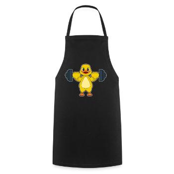 Culturiste Canard Bodybuilder Barbell Bodybuilding - Tablier de cuisine - noir - Devant - AI Model Male 185 dark (185cm)