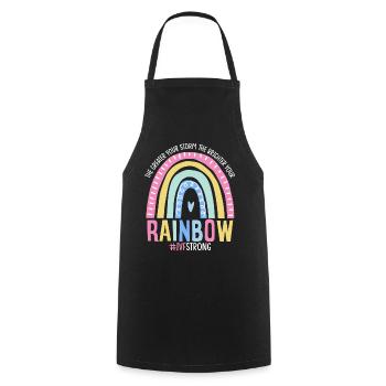Je größer dein Sturm, desto heller dein Regenbogen - Kochschürze - Schwarz - Vorne - AI Model Male 185 dark (185cm)