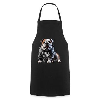 Lustiges Englische Bulldogge Tierliebhaber Chillen - Kochschürze - Schwarz - Vorne - AI Model Male 185 dark (185cm)