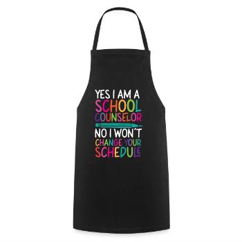 Conseiller scolaire Oui Je suis une école - Tablier de cuisine - noir - Devant - AI Model Male 185 dark (185cm)