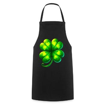 Four-leaf clover - Cooking Apron - black - Front - AI Model Male 185 dark (185cm)