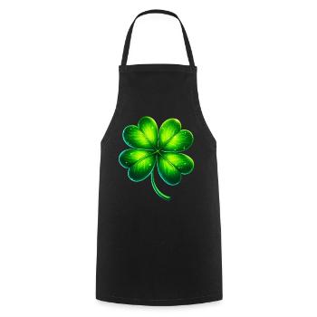 Trèfle à quatre feuilles - Tablier de cuisine - noir - Devant - AI Model Male 185 dark (185cm)