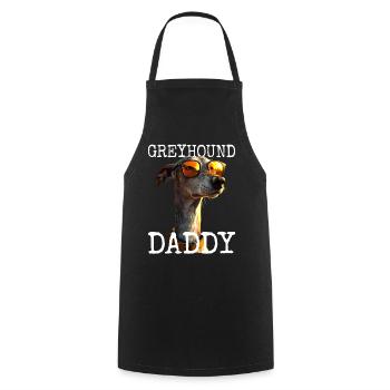 Lévrier Daddy Chiens Papa Fête des Pères Papa Lévrier - Tablier de cuisine - noir - Devant - AI Model Male 185 dark (185cm)