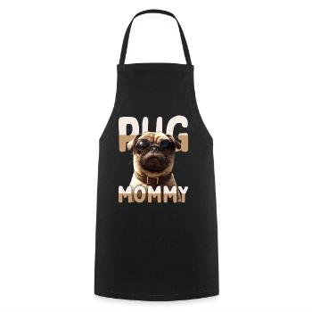 Pug Mommy Mops Mama Muttertag Pug Mom Süßer Mops - Kochschürze - Schwarz - Vorne - AI Model Male 185 dark (185cm)