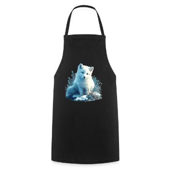 Arctic Fox Polarfüchse Polarfuchs - Cooking Apron - black - Front - AI Model Male 185 dark (185cm)
