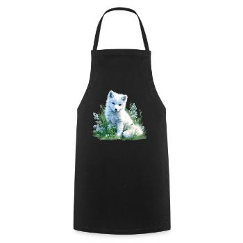 Arctic Fox Polarfüchse Polarfuchs - Cooking Apron - black - Front - AI Model Male 185 dark (185cm)