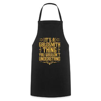 Goldsmith Gold Jewelry Manufacturer Gold Jewelry - Cooking Apron - black - Front - AI Model Male 185 dark (185cm)