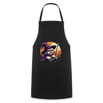 Sweet Shih Tzu Dog Gamer Wizard pour Halloween - Tablier de cuisine - noir - Devant - AI Model Male 185 dark (185cm)