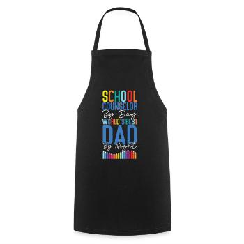 School Counselor Dad School - Cooking Apron - black - Front - AI Model Male 185 dark (185cm)