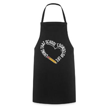 School Counselor Heart Living That - Kochschürze - Schwarz - Vorne - AI Model Male 185 dark (185cm)