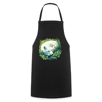 Arctic Fox Polarfüchse Polarfuchs - Cooking Apron - black - Front - AI Model Male 185 dark (185cm)