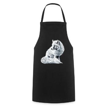 Arctic Fox Polarfüchse Polarfuchs - Cooking Apron - black - Front - AI Model Male 185 dark (185cm)