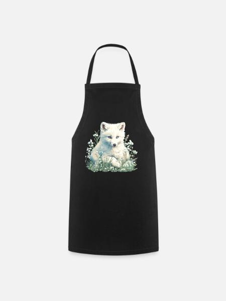 Arctic Fox Polarfüchse Polarfuchs - Kochschürze - Schwarz