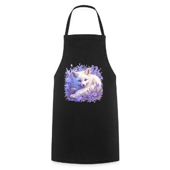 Arctic Fox Polarfüchse Polarfuchs - Cooking Apron - black - Front - AI Model Male 185 dark (185cm)