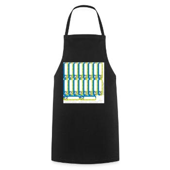Ensemble d’autocollants d’école DIY - Football Bleu Vert - 18 - Tablier de cuisine - noir - Devant - AI Model Male 185 dark (185cm)