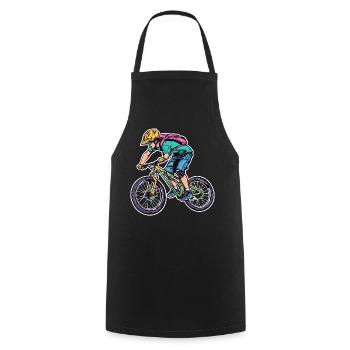Funny mountain bike lover - Cooking Apron - black - Front - AI Model Male 185 dark (185cm)