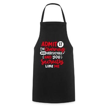 Lustiger Sarkastischer Spruch - Kochschürze - Schwarz - Vorne - AI Model Male 185 dark (185cm)