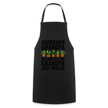 Jardinier Papi comme un Papi normal juste plus frais - Tablier de cuisine - noir - Devant - AI Model Male 185 dark (185cm)