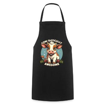 Cows Moo Cow Moo Cattle Dairy Cow Dairy Farmer - Cooking Apron - black - Front - AI Model Male 185 dark (185cm)