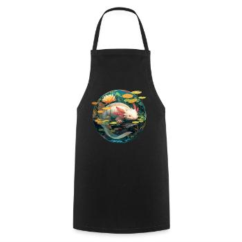 Axolotl - Cooking Apron - black - Front - AI Model Male 185 dark (185cm)