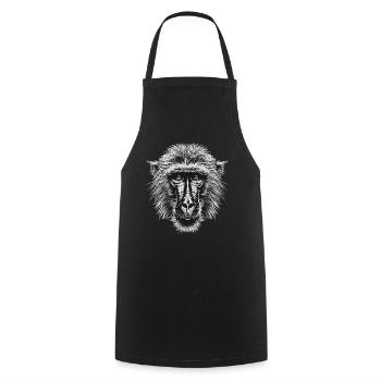 Baboon Paviane Pavian - Kochschürze - Schwarz - Vorne - AI Model Male 185 dark (185cm)