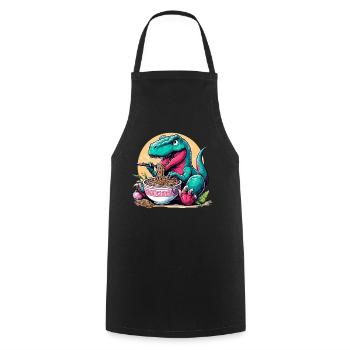 Mignon T-Rex Ramen Dino dinosaure cadeau - Tablier de cuisine - noir - Devant - AI Model Male 185 dark (185cm)
