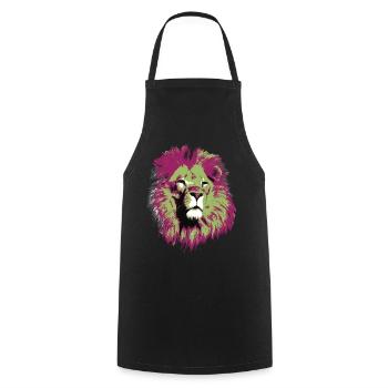 Loewe big cat - Cooking Apron - black - Front - AI Model Male 185 dark (185cm)