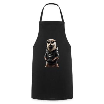 Funny Otter Chill Out Animal Lover Chill - Cooking Apron - black - Front - AI Model Male 185 dark (185cm)