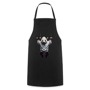 Funny Panda Bear Chill Out Animal Lover Chill - Cooking Apron - black - Front - AI Model Male 185 dark (185cm)