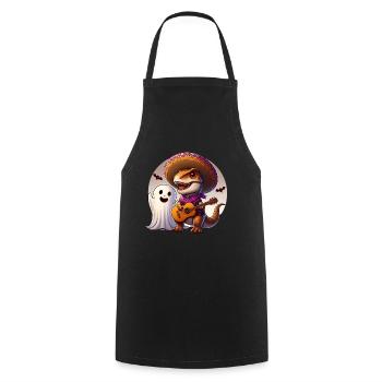 Cute T-rex and Ghost as Mariachi singers Halloween - Cooking Apron - black - Front - AI Model Male 185 dark (185cm)