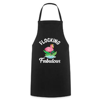 Flamingo Fabulous - Cooking Apron - black - Front - AI Model Male 185 dark (185cm)