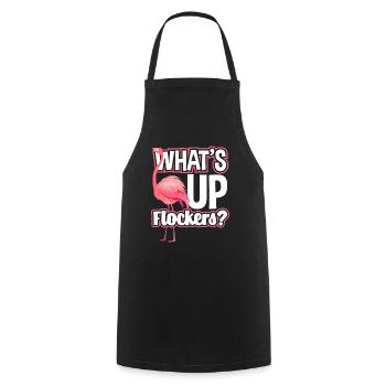 Flamingo Pink Bird - Cooking Apron - black - Front - AI Model Male 185 dark (185cm)