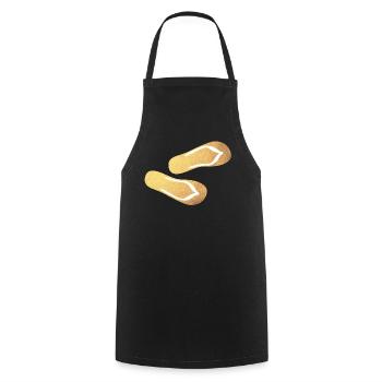 Slippers Flip Flops Gold Glamping Luxury Beach - Cooking Apron - black - Front - AI Model Male 185 dark (185cm)