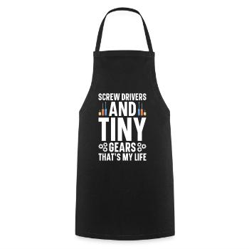 Watchmaker Watchmaking Horologist Horologies - Cooking Apron - black - Front - AI Model Male 185 dark (185cm)