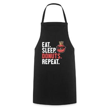 Eat Sleep Donuts Repeat Donuts Maker glasiert - Kochschürze - Schwarz - Vorne - AI Model Male 185 dark (185cm)