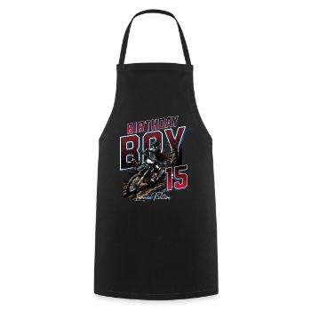 Motocross 15th Birthday - Cooking Apron - black - Front - AI Model Male 185 dark (185cm)