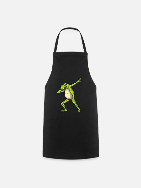 Dab tanzende Kröte im Frosch Teich Naturshirt - Kochschürze - Schwarz