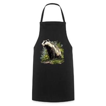 Badger Dachse Dachs - Kochschürze - Schwarz - Vorne - AI Model Male 185 dark (185cm)