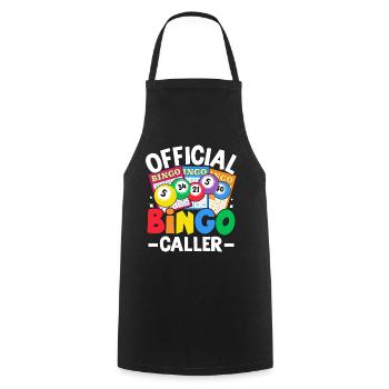 Official Bingo Caller Funny Casino Gambling Bingo - Cooking Apron - black - Front - AI Model Male 185 dark (185cm)