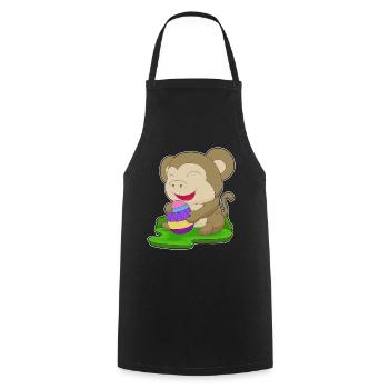 Monkey Easter Easter Egg - Cooking Apron - black - Front - AI Model Male 185 dark (185cm)