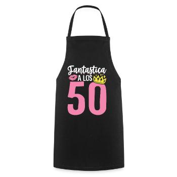 Fantastica 50 Cumpleaños Nacido En 1974 50 - Cooking Apron - black - Front - AI Model Male 185 dark (185cm)