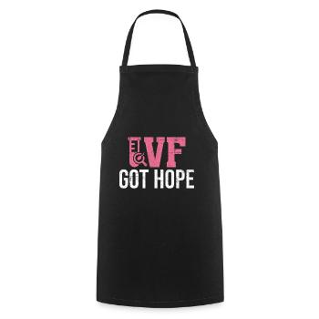 IVF Got Hope Funny Infertility IVF Mom Egg - Cooking Apron - black - Front - AI Model Male 185 dark (185cm)