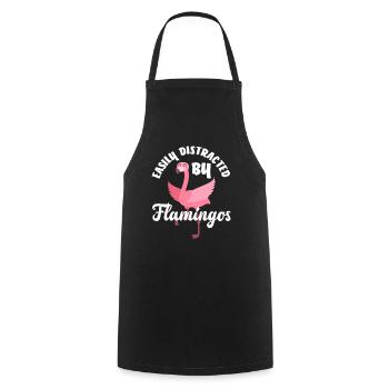 Flamant rose distrait - Tablier de cuisine - noir - Devant - AI Model Male 185 dark (185cm)