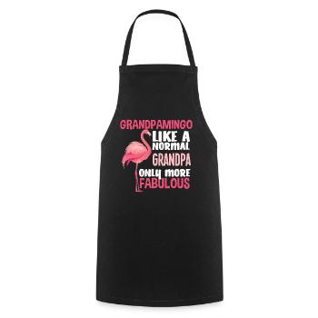Flamingo Grandpa Fabulous - Cooking Apron - black - Front - AI Model Male 185 dark (185cm)
