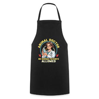 Veterinary Medicine Animal Doctor No Human Vet Med - Cooking Apron - black - Front - AI Model Male 185 dark (185cm)