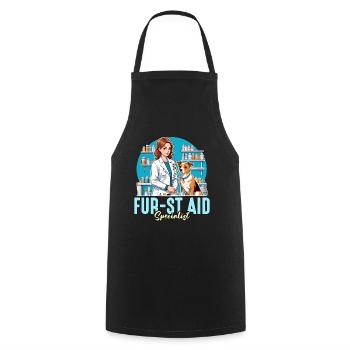Médecine vétérinaire Fur-st Aid Specialist Vet Tech - Tablier de cuisine - noir - Devant - AI Model Male 185 dark (185cm)