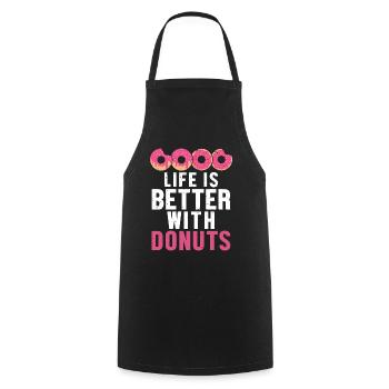 Life is Better With Donuts Doughnut Glazed Maker - Cooking Apron - black - Front - AI Model Male 185 dark (185cm)
