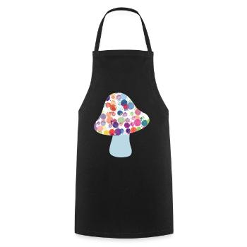 Champignon porte-bonheur d’automne points colorés pour enfants - Tablier de cuisine - noir - Devant - AI Model Male 185 dark (185cm)