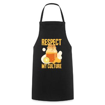 Respecter ma culture - Tablier de cuisine - noir - Devant - AI Model Male 185 dark (185cm)