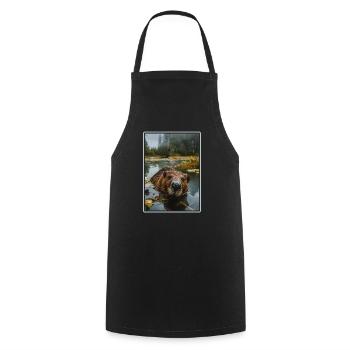Beaver Biber - Tablier de cuisine - noir - Devant - AI Model Male 185 dark (185cm)